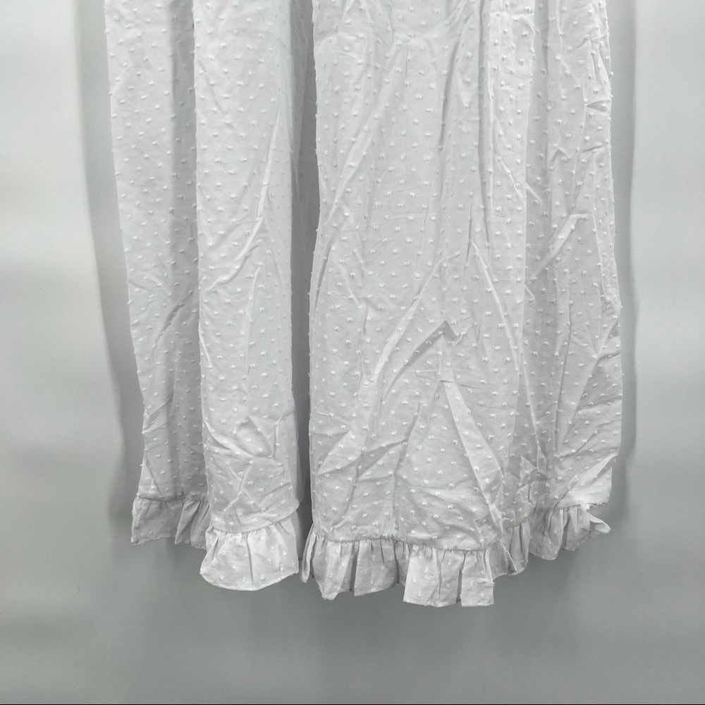 NWOT Hill House The Caroline Nap Dress White Swiss Dot Puff Short Sleeve Midi - Picture 14 of 16